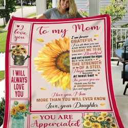 personalized blanket to my mom i love you more than you will ever know sunflowers fleece blanket, best gift for mom
