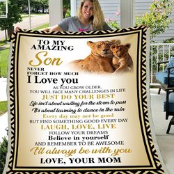 Personalized To My Amazing Son Never Forget How Much I Love You, Love Your Mom Fleece Blanket