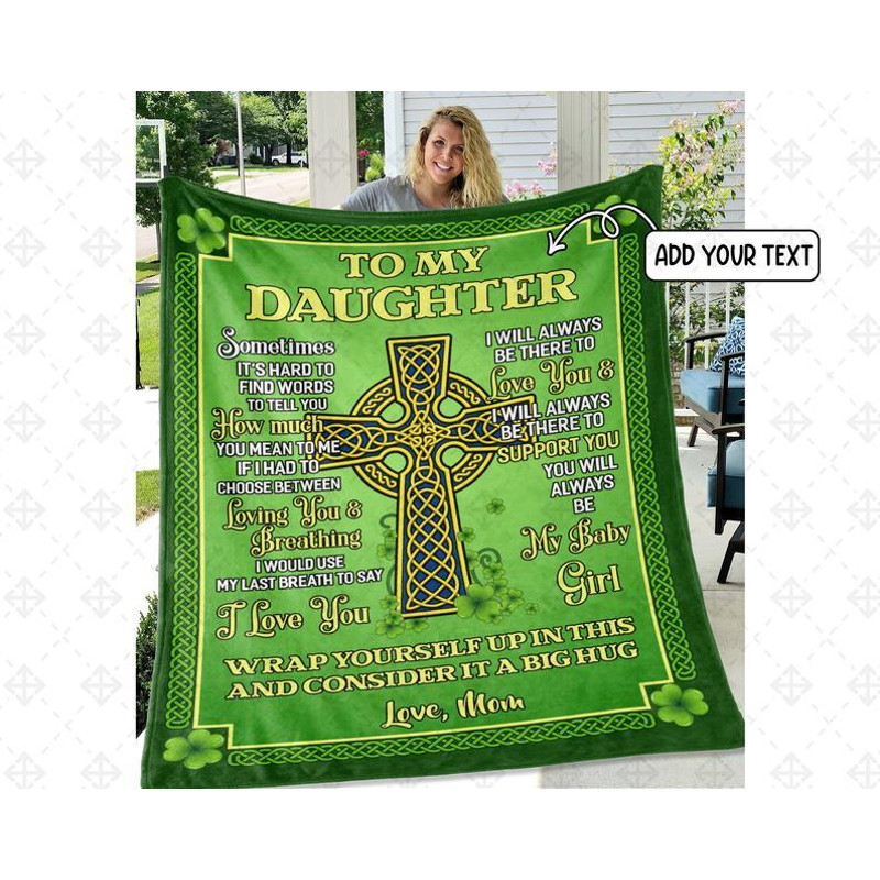 Personalized To My Daughter Blanket, Letter To My Daughter From Mom Blanket Patrick's Day Gifts Fleece Blanket 1.jpg