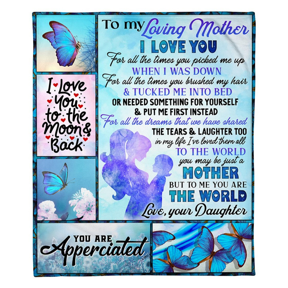 Personalized To My Loving Mother Blanket I Love You For All The Times You Picked Me Up Fleece Blanket, Best Gift For Mom 1.jpg