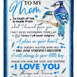 To My Mom Blanket So Much Of Me Is Made From What I Learned From You Bird Fleece Blanket, Gift Ideas For Mom