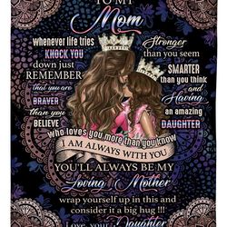 To My Mom Blanket Whenever Life Tries Knock You Down Fleece Blanket, Special Gift For Your Mom, Happy Mother's Day