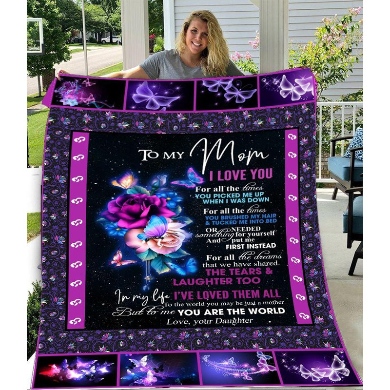 To My Mom From Daughter Blanket, I Love You For All The Times, Gifts For Mom, Mother's Day Gifts Fleece Blanket 1.jpg