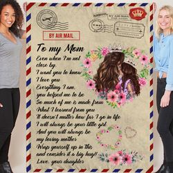 to my mom, even when i'm not close by air mail fleece blanket