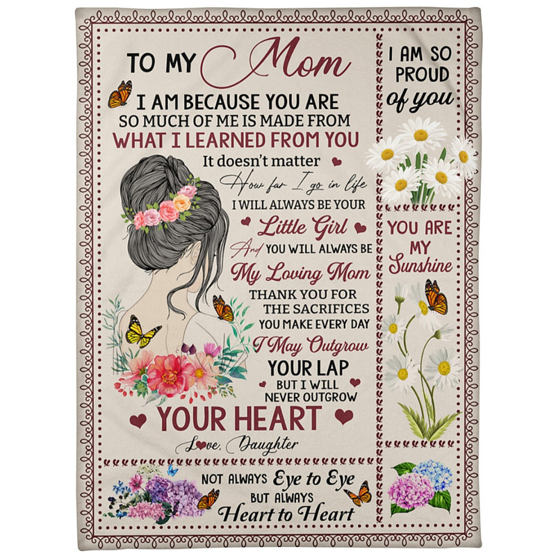 To My Mom, I Will Always Be Your Little Girl, Mother's Day Gift For Mom Fleece Blanket 1.jpg