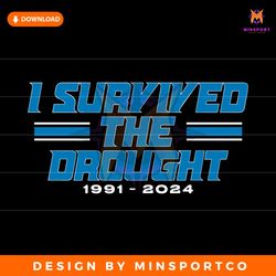 Detroit Lions I Survived The Drought Svg Digital Download