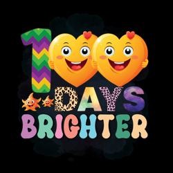 100 days brighter Png, 100 days of school png, School shirt png , 100 days svg, 100 days png, school sign