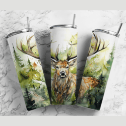 20oz Sublimation Tumbler Design | Hunting Wilderness Deer 11 | PNG Digital Download | Sublimation