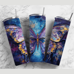retro paint butterfly painting 20oz sublimation tumbler designs tumbler wrap png