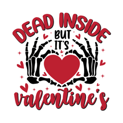 Dead Inside but It's Valentine's png - skull, skellie, winter, cocoa, Valentines PNG - Valentines's Day Sublimation