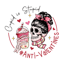 Cupid Is Stupid svg, Anti-Valentines svg, Cupid Is Stupid Anti Valentines png, Valentine's Day Skeleton svg, Valentine