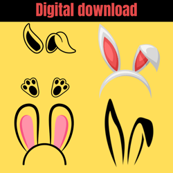 Floppy Bunny Ears SVG, Floppy Bunny Ears PNG, Bunny Ears Svg, Easter Svg, Bunny Svg, Digital Download, Svg, Png