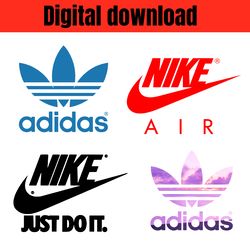 Adidas Svg, Nike Swoosh Svg, Adidas Bundle File, Logo Brand Svg, Just Do It Svg, Digital Download PNG And SVG