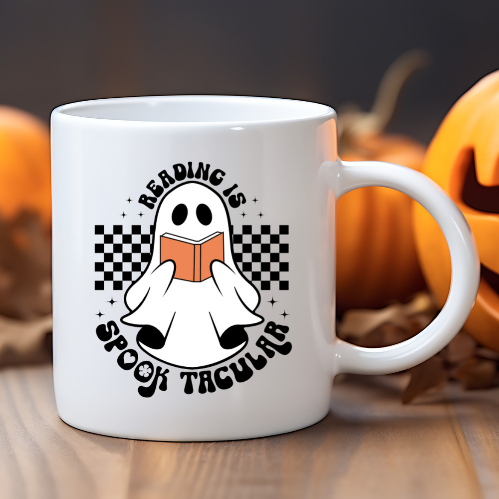 Cute Ghost Reading Book PNG Spooky Season Png Halloween Png Cute Halloween Ghosts Trending Png 0