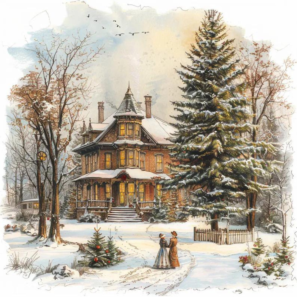 Victorian Christmas Time Clipart Bundle15 High Quality JPG Card Making Digital Paper Craft Latino Christmas Cliparts 4