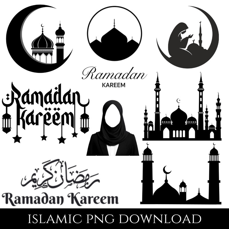 Islamic Png Bundle Ramadan Kareem Symbol Masjid Mosque Islamic Png Files Islamic Wall Art Islamic P 0