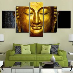 buddha 30 religion 5 pieces canvas wall art, large framed 5 panel canvas wall art
