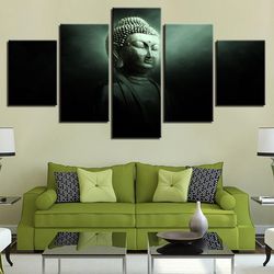buddha 32 religion 5 pieces canvas wall art, large framed 5 panel canvas wall art