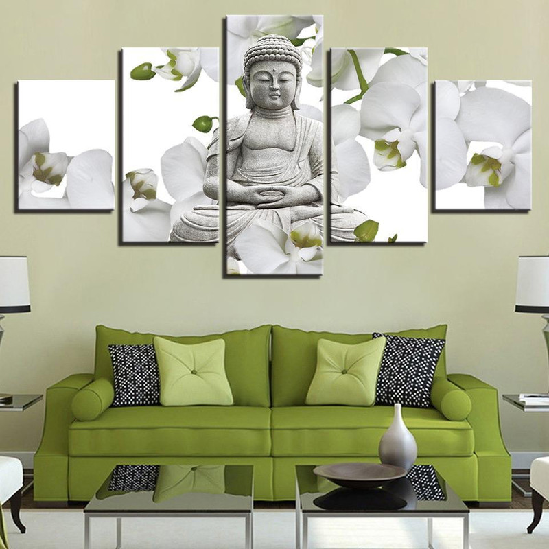 Buddha And Flower White Butterfly Orchid Religion.jpg