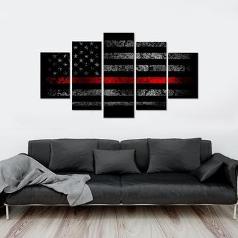 Red Line Bw Vintage Flag Abstract.jpg