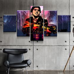 scarface gangster abstract 5 pieces canvas wall art, large framed 5 panel canvas wall art