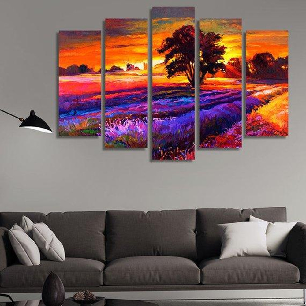 Scenery Painting Of A Sunset In The Country Abstract.jpg