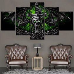 skull 11 abstract 5 pieces canvas wall art, large framed 5 panel canvas wall art