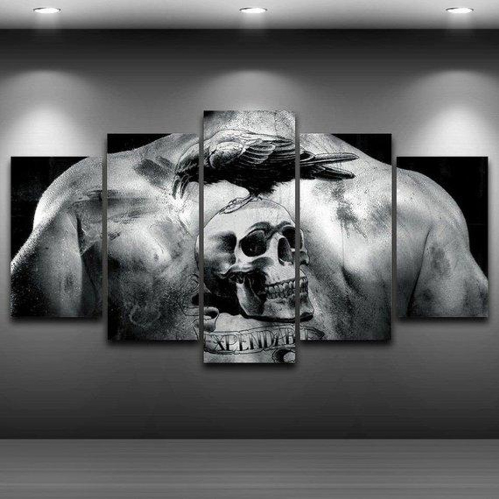 Skull Tattoo Crow Gothic Dark Muscles Artistic Abstract.jpg