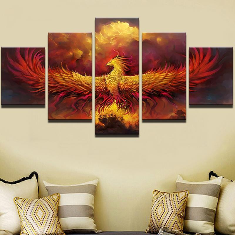 Style Animal Cuadros Fire Phoenix Modernation Abstract Animal.jpg