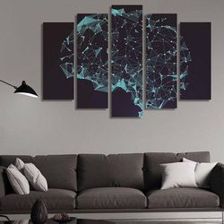 the connections abstract 5 pieces canvas wall art, large framed 5 panel canvas wall art