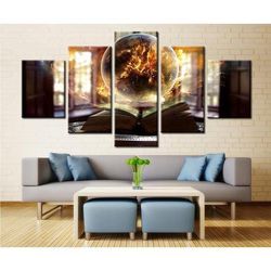 the grimoire abstract 5 pieces canvas wall art, large framed 5 panel canvas wall art