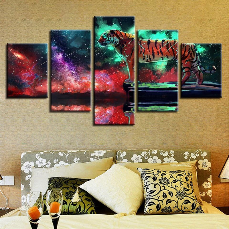 Tiger Abstract Aurora Forest Night View Abstract.jpg