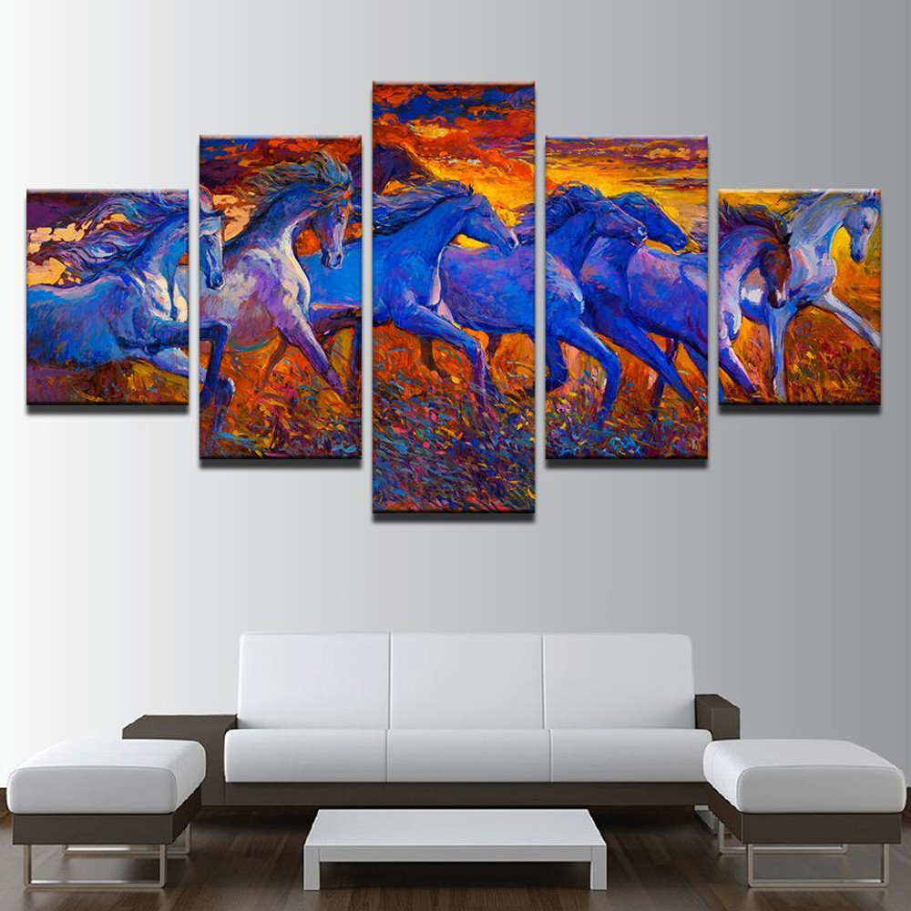 Unset Running Horses Abstract Animal.jpg