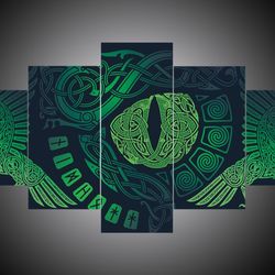 vikings 6 abstract 5 pieces canvas wall art, large framed 5 panel canvas wall art