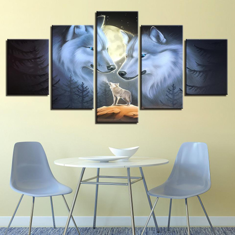 White Wolf Couple Moon Abstract Animal.jpg