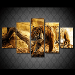 wild tiger ani5 panel canvas art wall decor 5 pieces canvas wall art, large framed 5 panel canvas wall art