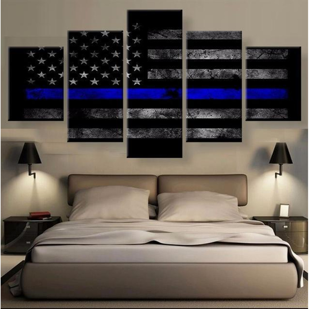 American Flag Police Thin Blue Line Abstract Art.jpg