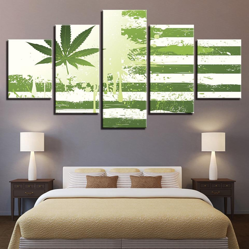 American Green Leaf Flag Abstract Art.jpg