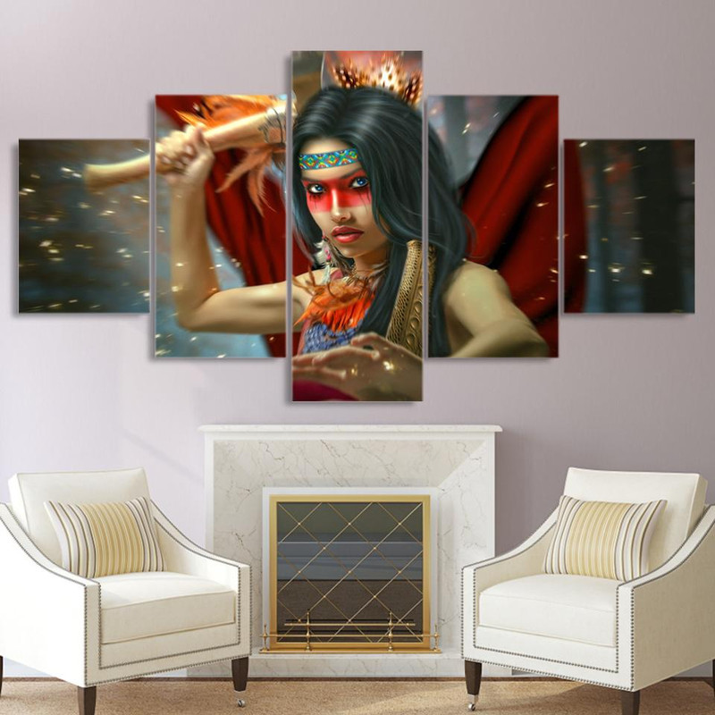 Ancient Dress Native American Girl Abstract Art.jpg