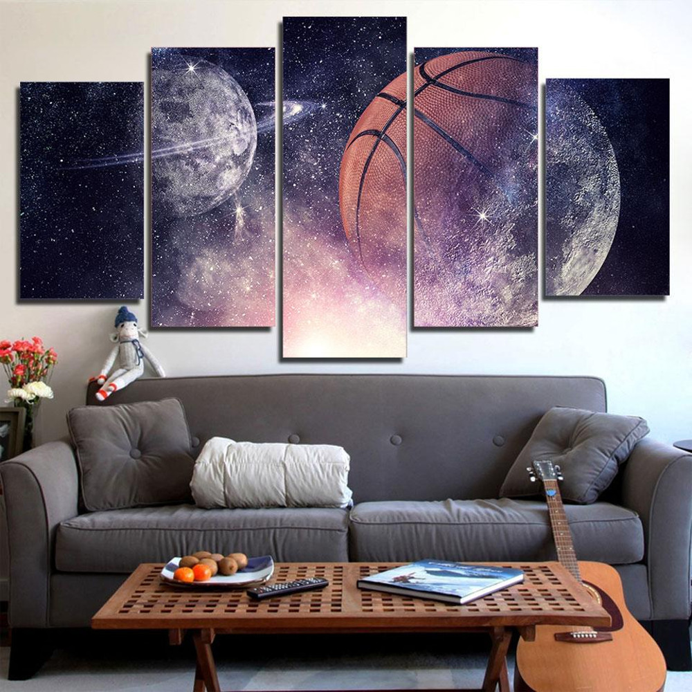 Basketball And Planets Starry Sky Night Abstract Art.jpg