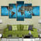 Bebroom Blue Retro World Map Office Abstract Art.jpg