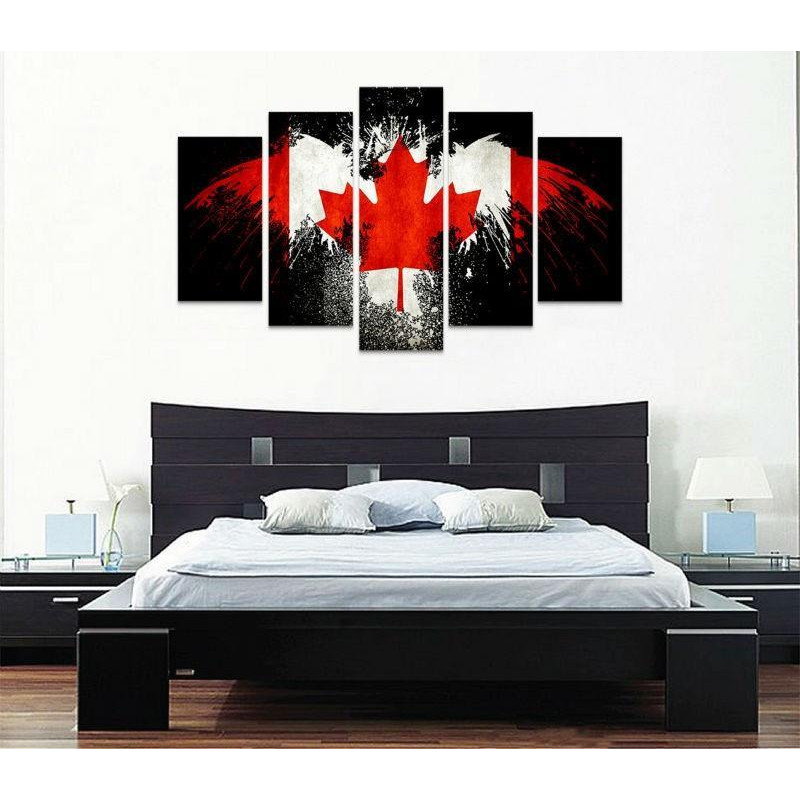 Black Eagle Canadian Flag With Maple Leaf Abstract Art.jpg