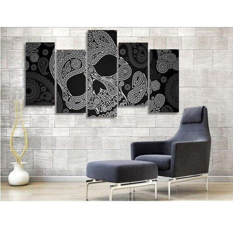 Black Paisley Skull Abstract Art.jpg