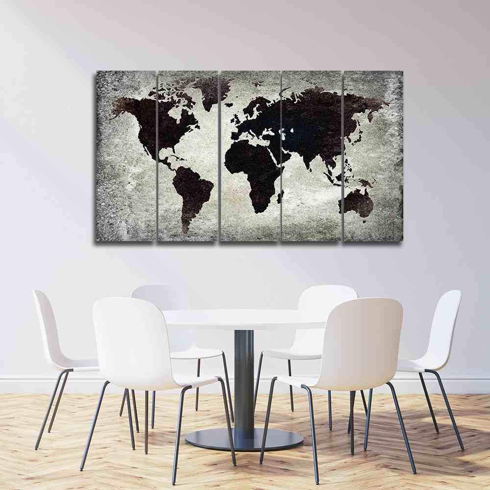 Black World Map On Rock World Map Art.jpg
