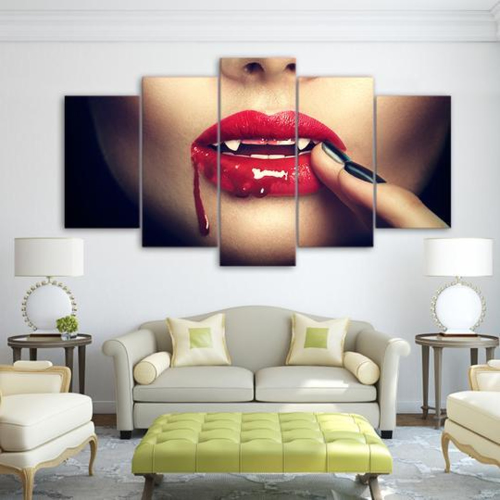 Blood Red Lips Of A Vampire Abstract Art.jpg