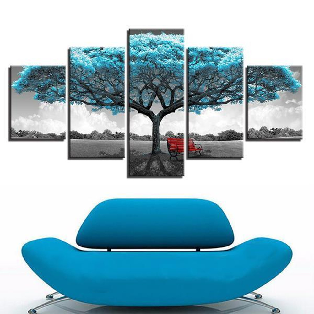 Blue Big Teal Blue Tree Red Abstract Art.jpg