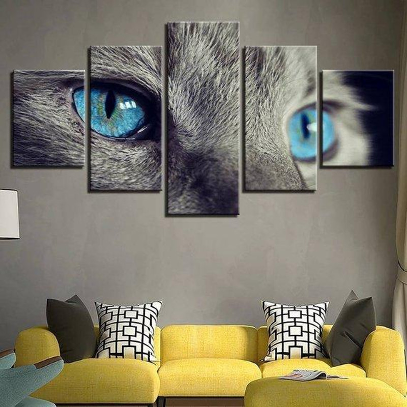 Blue Cat Eyes Abstract Animal Art.jpg