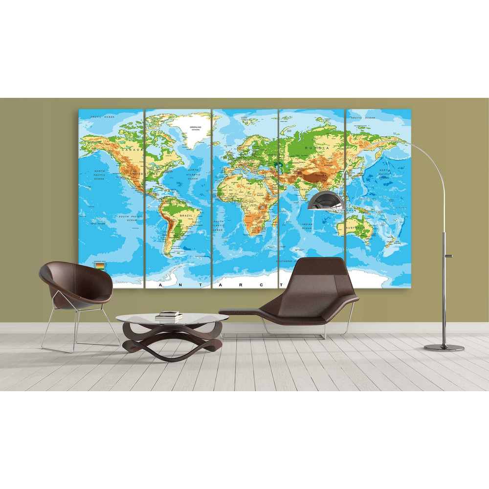 Blue Elevated World Map World Map Art.jpg