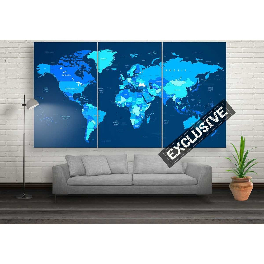 Blue World Map World Map Art.jpg