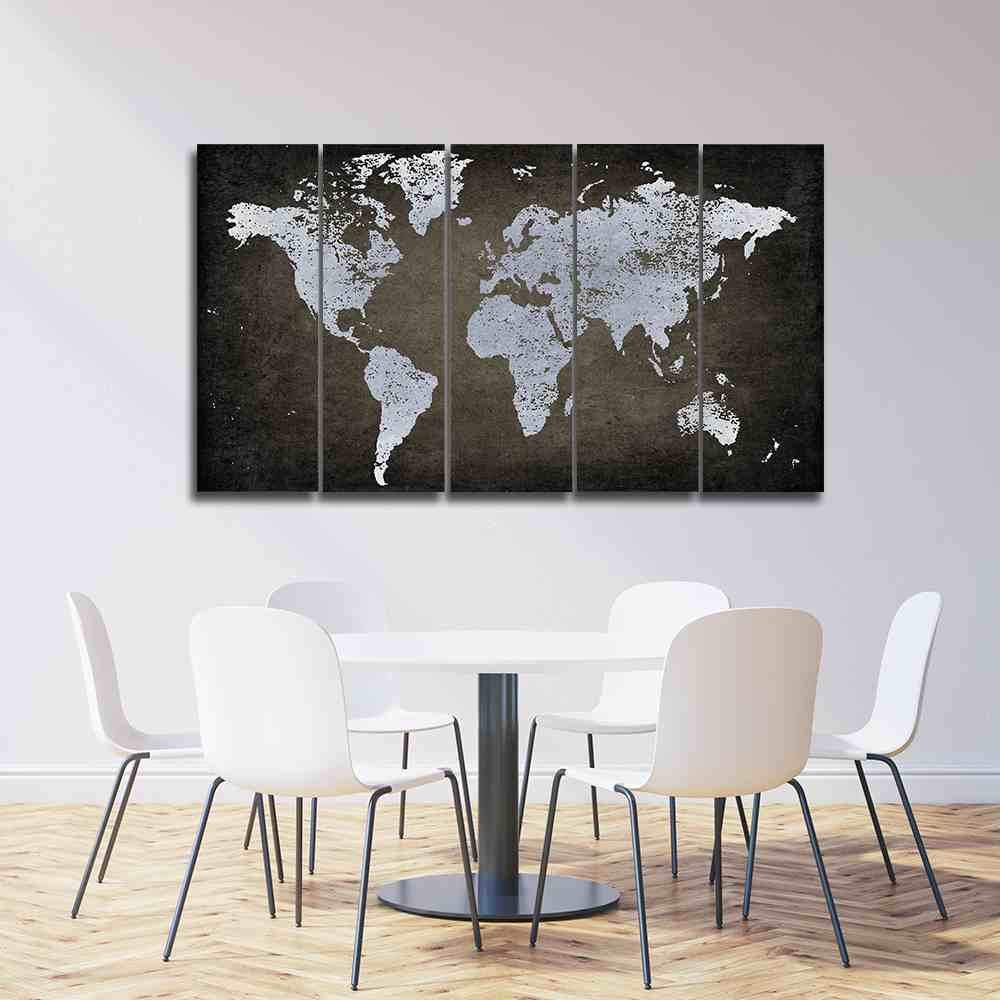 Brown And Silver World Map World Map Art.jpg